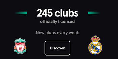 245 officially licensed clubs for sorare